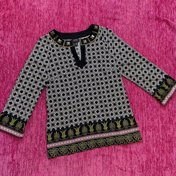 Nicole By Nicole Miller Embellished Tunic Top Size Large - Picture 10 of 10